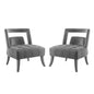 Honor Armchair Performance Velvet Set of 2, Velvet, Grey Gray, 20105