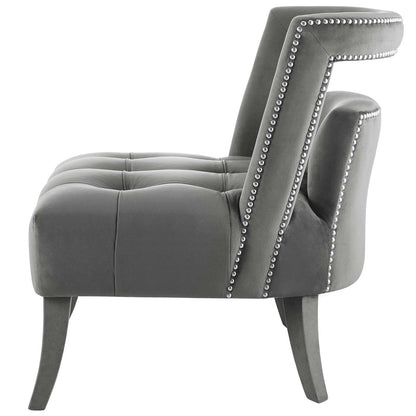 Honor Armchair Performance Velvet Set of 2, Velvet, Grey Gray, 20105
