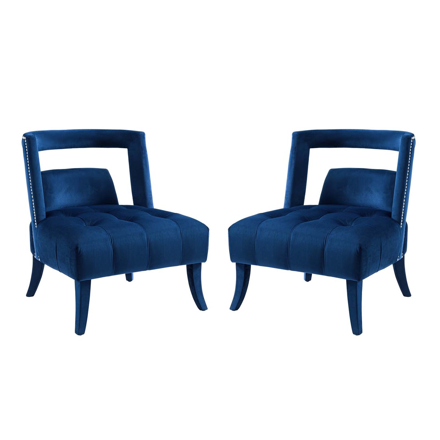 Honor Armchair Performance Velvet Set of 2, Velvet, Blue Navy, 20106