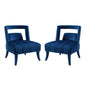 Honor Armchair Performance Velvet Set of 2, Velvet, Blue Navy, 20106