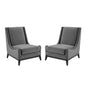 Confident Lounge Chair Upholstered Performance Velvet Set of 2, Velvet, Grey Gray, 20108