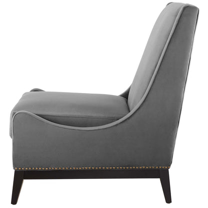 Confident Lounge Chair Upholstered Performance Velvet Set of 2, Velvet, Grey Gray, 20108