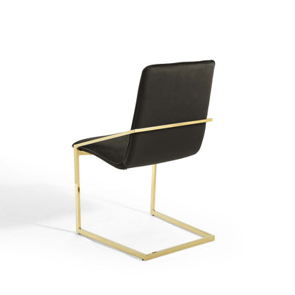 Pitch Dining Armchair Performance Velvet Set of 2, Velvet, Metal Steel, Gold Black, 20109