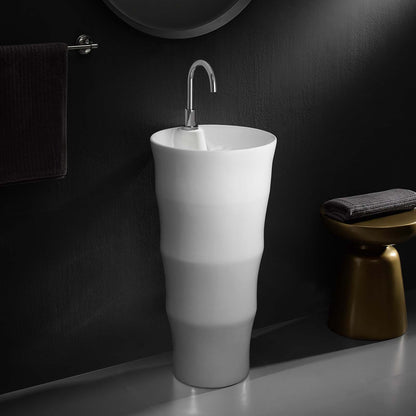 Grenada 16.5" Pedestal Bathroom Sink, Ceramic, White, 20120