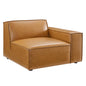 Restore Left-Arm Vegan Leather Sectional Sofa Chair, Faux Vegan Leather, Tan, 20122