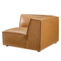 Restore Vegan Leather Sectional Sofa Corner Chair, Faux Vegan Leather, Tan, 20123