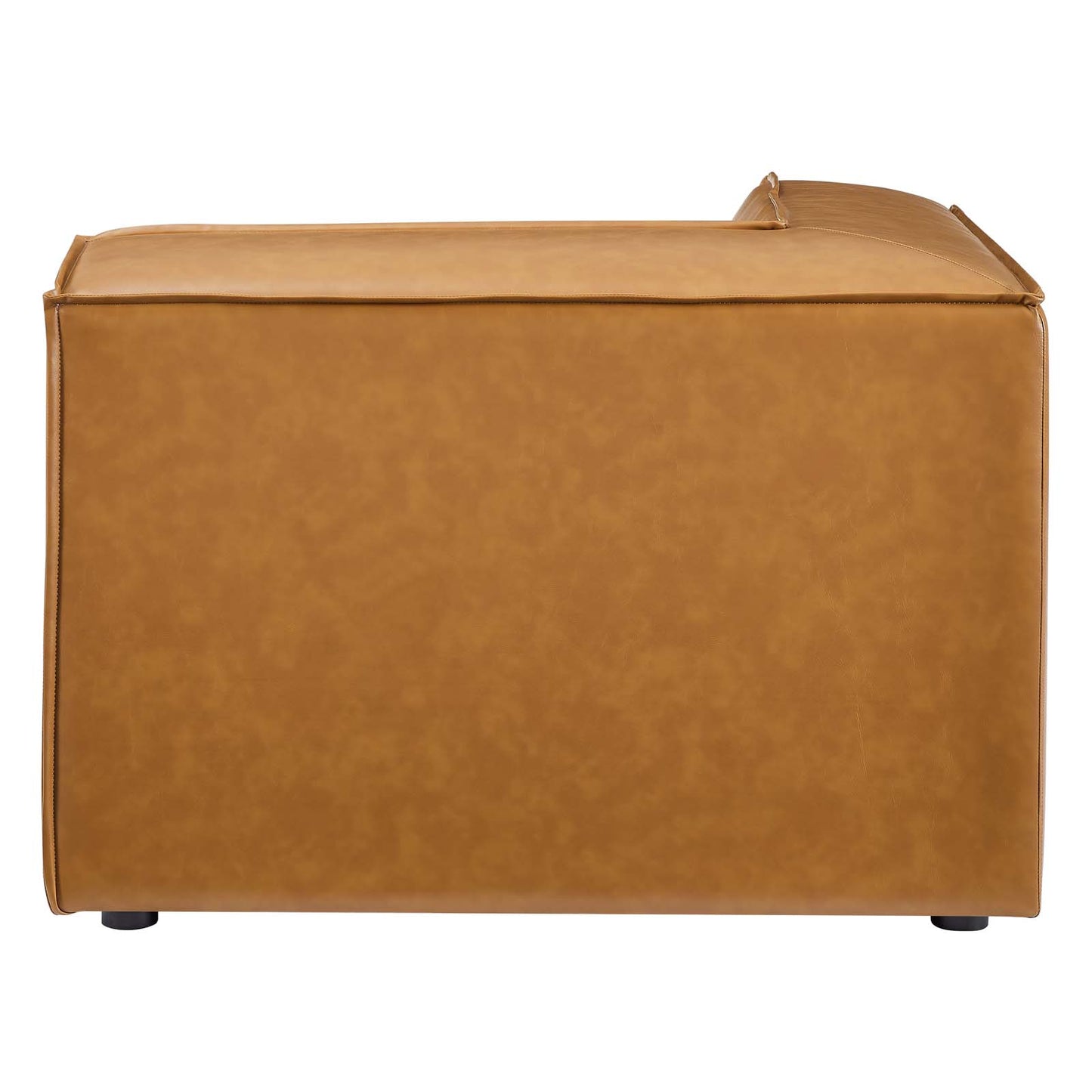 Restore Vegan Leather Sectional Sofa Corner Chair, Faux Vegan Leather, Tan, 20123