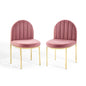 Isla Dining Side Chair Performance Velvet Set of 2, Velvet, Gold Pink, 20140