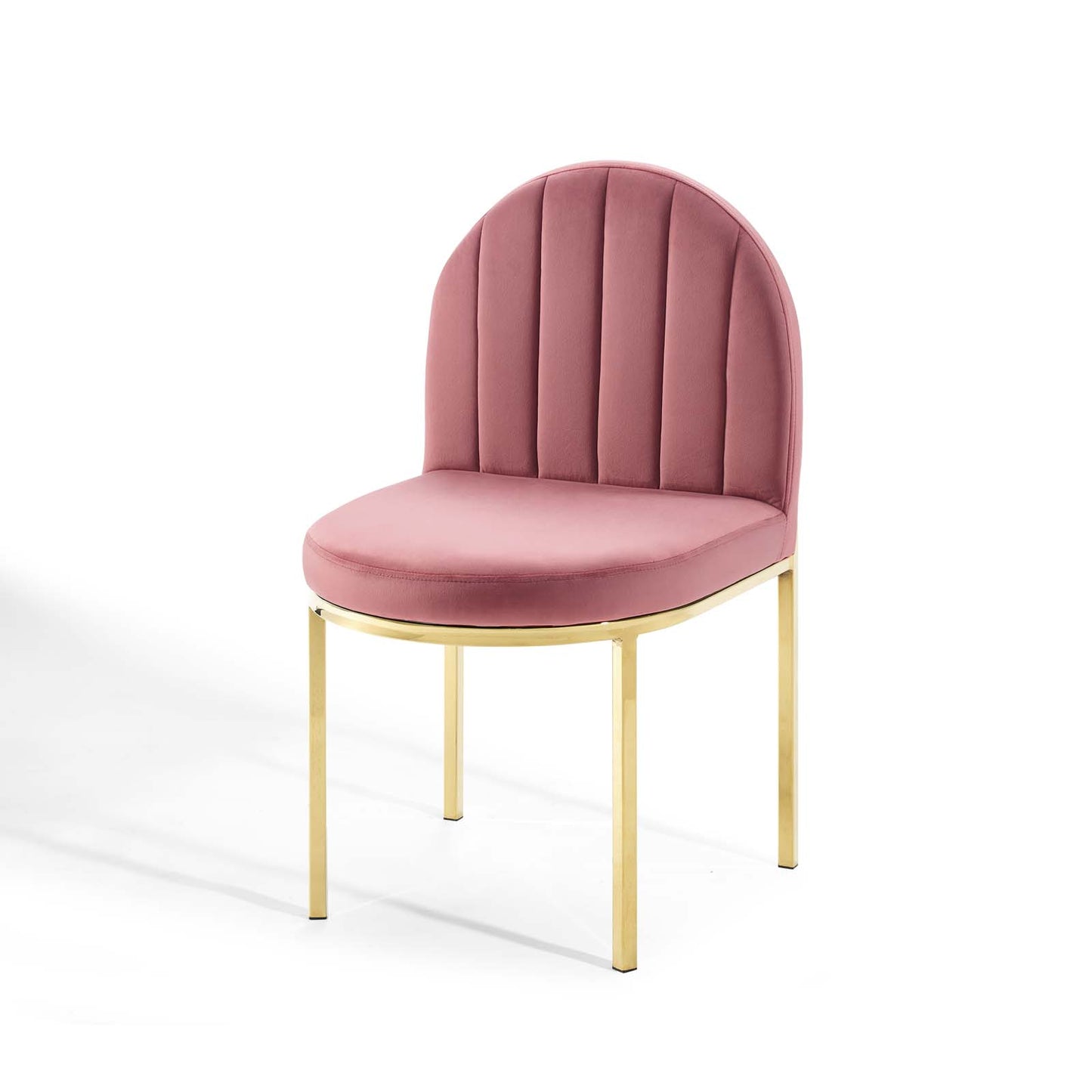 Isla Dining Side Chair Performance Velvet Set of 2, Velvet, Gold Pink, 20140