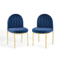 Isla Dining Side Chair Performance Velvet Set of 2, Velvet, Gold Blue Navy, 20142