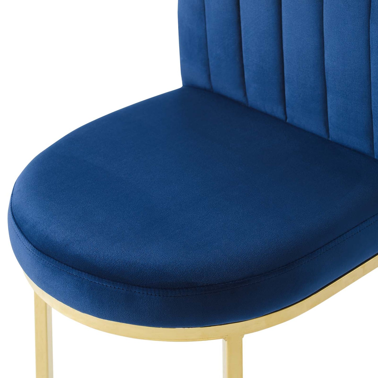 Isla Dining Side Chair Performance Velvet Set of 2, Velvet, Gold Blue Navy, 20142
