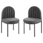 Isla Dining Side Chair Upholstered Fabric Set of 2, Fabric, Black Grey Gray, 20144