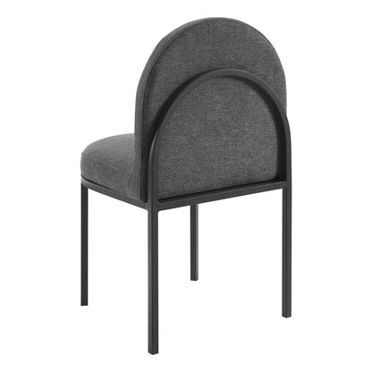 Isla Dining Side Chair Upholstered Fabric Set of 2, Fabric, Black Grey Gray, 20144