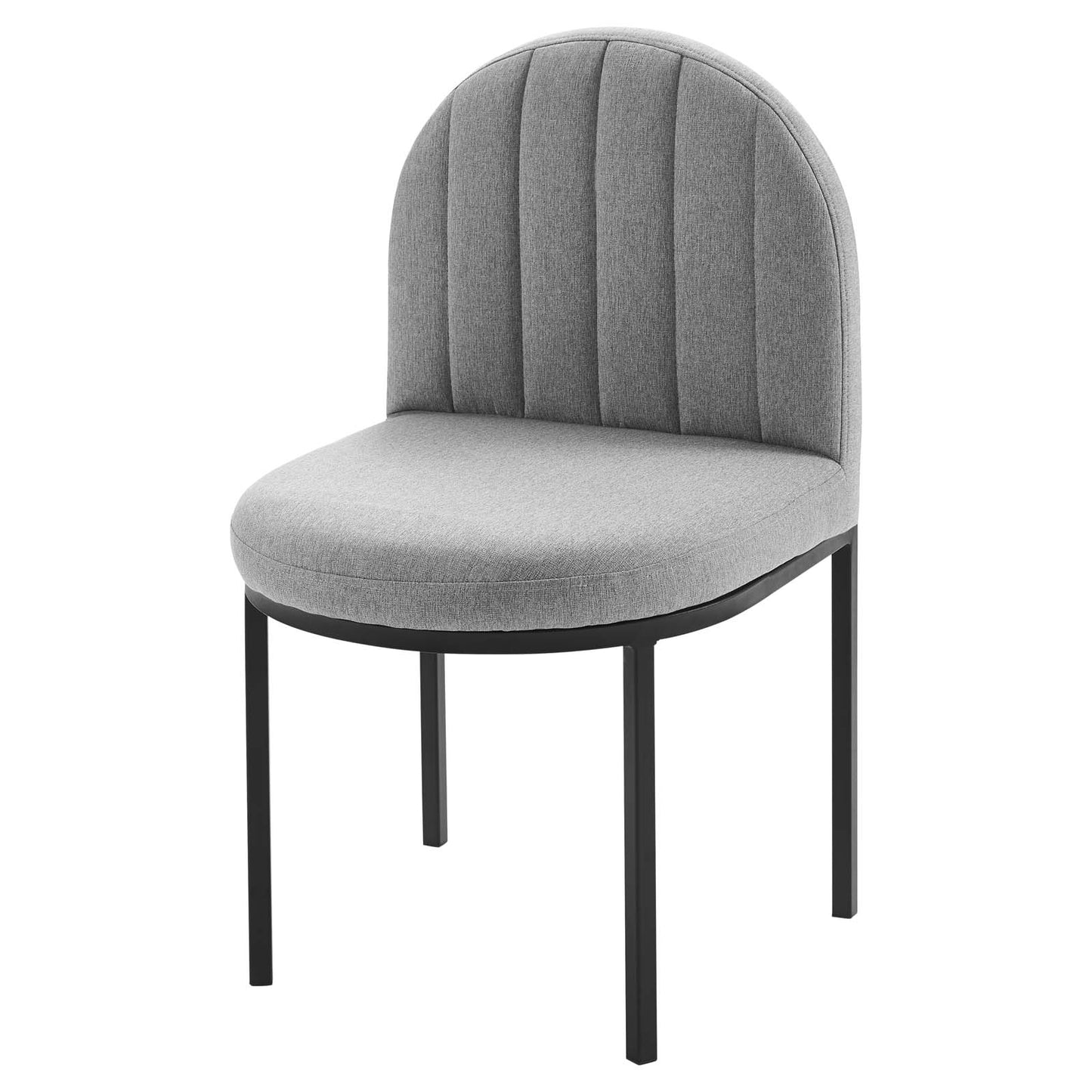 Isla Dining Side Chair Upholstered Fabric Set of 2, Fabric, Black Grey Gray, 20145