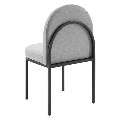 Isla Dining Side Chair Upholstered Fabric Set of 2, Fabric, Black Grey Gray, 20145
