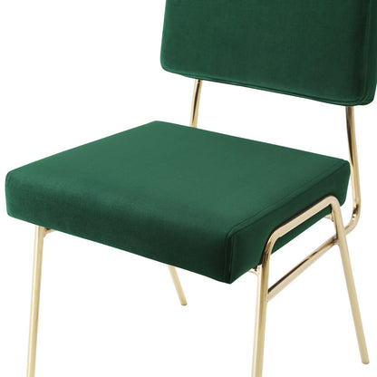 Craft Dining Side Chair Performance Velvet Set of 2, Velvet, Gold Green, 20147