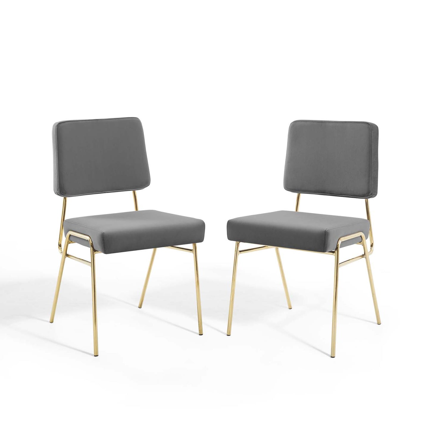 Craft Dining Side Chair Performance Velvet Set of 2, Velvet, Gold Grey Gray, 20148