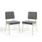 Craft Dining Side Chair Performance Velvet Set of 2, Velvet, Gold Grey Gray, 20148