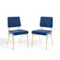 Craft Dining Side Chair Performance Velvet Set of 2, Velvet, Gold Blue Navy, 20149