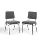 Craft Dining Side Chair Upholstered Fabric Set of 2, Fabric, Black Grey Gray, 20151