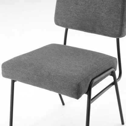 Craft Dining Side Chair Upholstered Fabric Set of 2, Fabric, Black Grey Gray, 20151