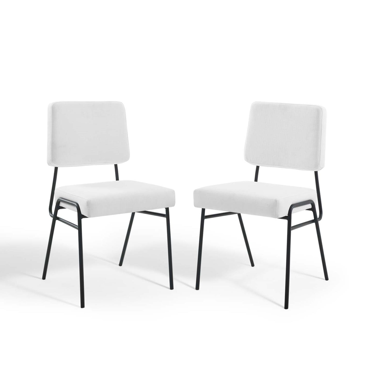 Craft Dining Side Chair Upholstered Fabric Set of 2, Fabric, Black White, 20153