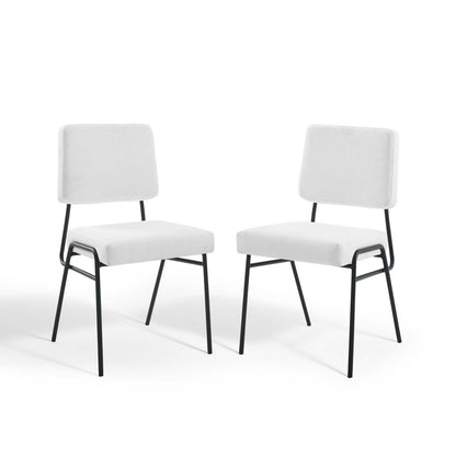 Craft Dining Side Chair Upholstered Fabric Set of 2, Fabric, Black White, 20153