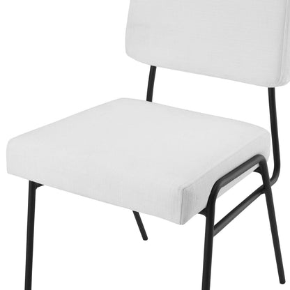 Craft Dining Side Chair Upholstered Fabric Set of 2, Fabric, Black White, 20153