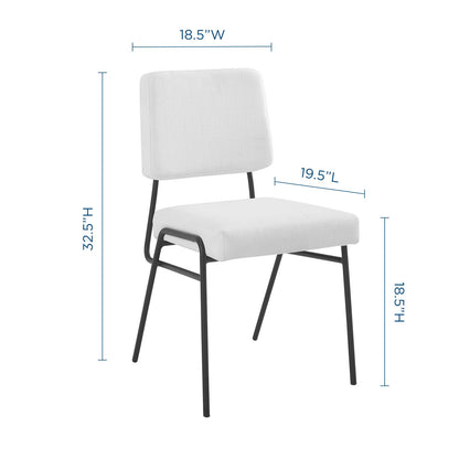 Craft Dining Side Chair Upholstered Fabric Set of 2, Fabric, Black White, 20153