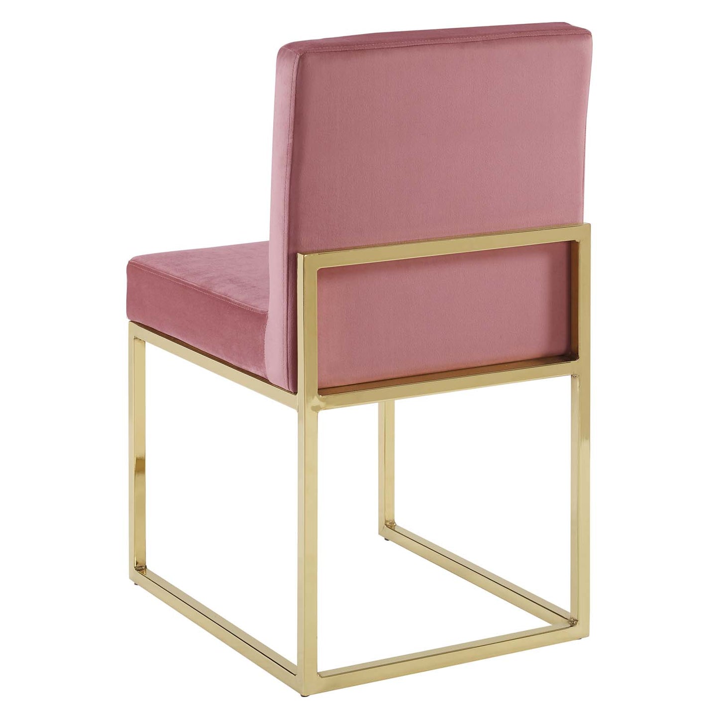 Carriage Dining Chair Performance Velvet Set of 2, Velvet, Metal Steel, Gold Pink, 20155