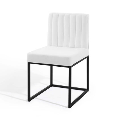 Carriage Dining Chair Upholstered Fabric Set of 2, Fabric, Metal Steel, Black White, 20160