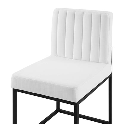Carriage Dining Chair Upholstered Fabric Set of 2, Fabric, Metal Steel, Black White, 20160
