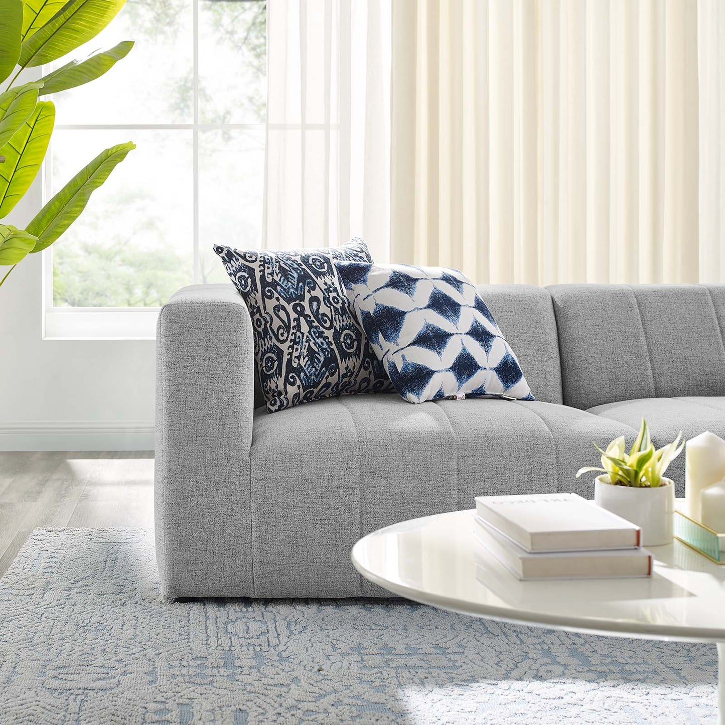 Bartlett Upholstered Fabric Upholstered Fabric 2-Piece Loveseat, Fabric, Light Grey Gray, 20162