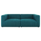 Bartlett Upholstered Fabric 2-Piece Loveseat, Fabric, Teal Blue, 20163