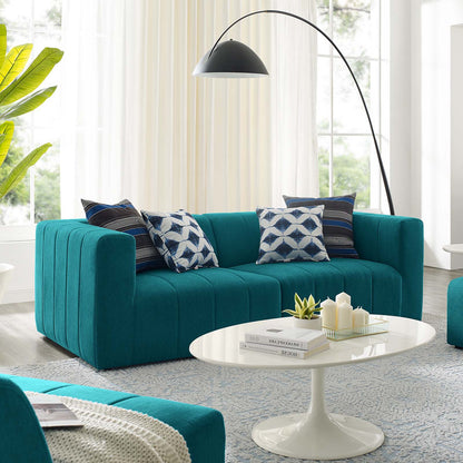 Bartlett Upholstered Fabric 2-Piece Loveseat, Fabric, Teal Blue, 20163