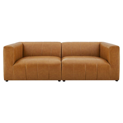 Bartlett Vegan Leather Vegan Leather 2-Piece Loveseat, Faux Vegan Leather, Tan, 20164