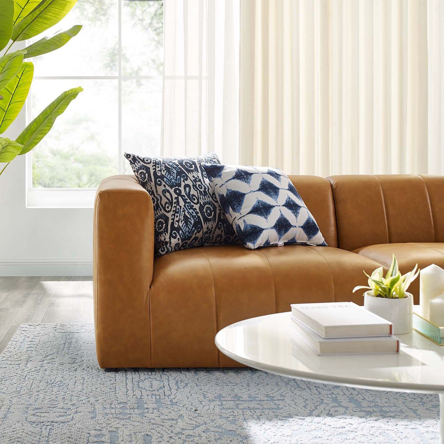 Bartlett Vegan Leather Vegan Leather 2-Piece Loveseat, Faux Vegan Leather, Tan, 20164