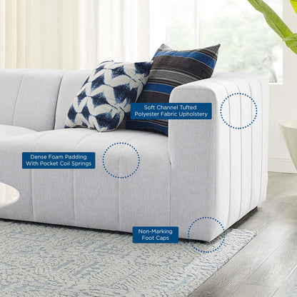 Bartlett Upholstered Fabric Upholstered Fabric 3-Piece Sofa, Fabric, Ivory White, 20165
