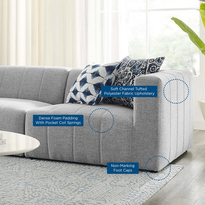 Bartlett Upholstered Fabric Upholstered Fabric 3-Piece Sofa, Fabric, Light Grey Gray, 20166