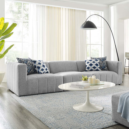 Bartlett Upholstered Fabric Upholstered Fabric 3-Piece Sofa, Fabric, Light Grey Gray, 20166