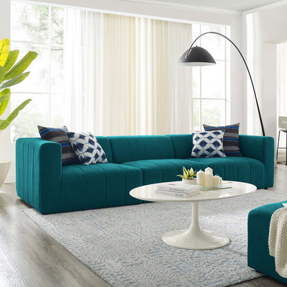 Bartlett Upholstered Fabric Upholstered Fabric 3-Piece Sofa, Fabric, Teal Blue, 20167