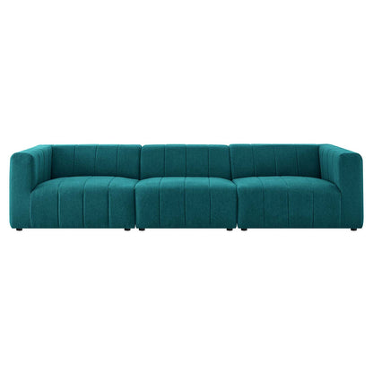 Bartlett Upholstered Fabric Upholstered Fabric 3-Piece Sofa, Fabric, Teal Blue, 20167