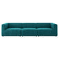 Bartlett Upholstered Fabric Upholstered Fabric 3-Piece Sofa, Fabric, Teal Blue, 20167