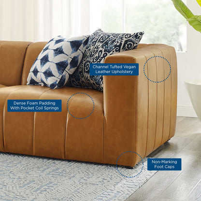 Bartlett Vegan Leather Vegan Leather 3-Piece Sofa, Faux Vegan Leather, Tan, 20168