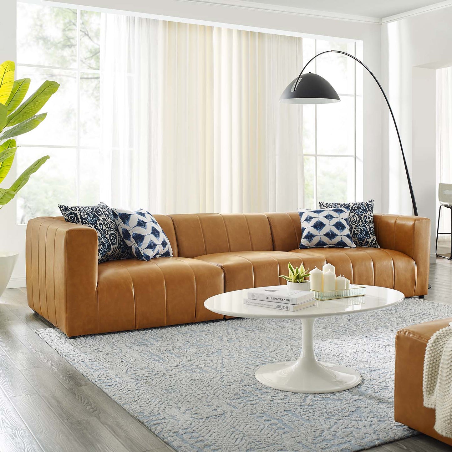 Bartlett Vegan Leather Vegan Leather 3-Piece Sofa, Faux Vegan Leather, Tan, 20168