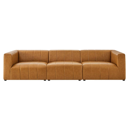 Bartlett Vegan Leather Vegan Leather 3-Piece Sofa, Faux Vegan Leather, Tan, 20168
