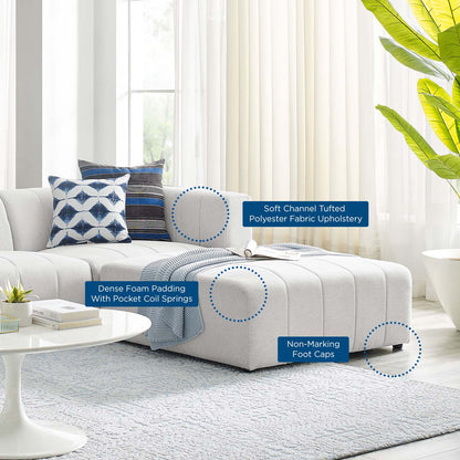Bartlett Upholstered Fabric Upholstered Fabric 4-Piece Sectional Sofa, Fabric, Ivory White, 20169
