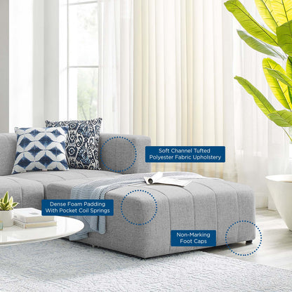 Bartlett Upholstered Fabric Upholstered Fabric 4-Piece Sectional Sofa, Fabric, Light Grey Gray, 20170