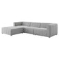 Bartlett Upholstered Fabric Upholstered Fabric 4-Piece Sectional Sofa, Fabric, Light Grey Gray, 20170