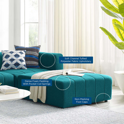 Bartlett Upholstered Fabric Upholstered Fabric 4-Piece Sectional Sofa, Fabric, Teal Blue, 20171